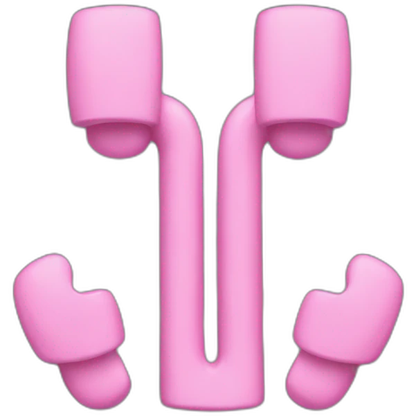 pink magnet u-shaped with arms emoji