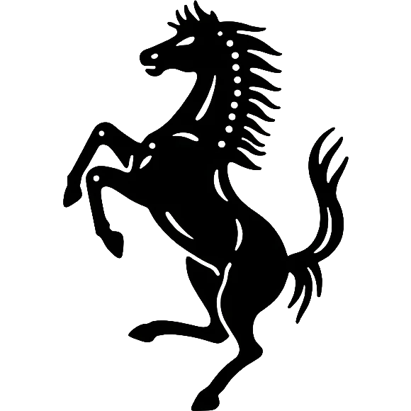 Ferrari logo with prancing horse emoji