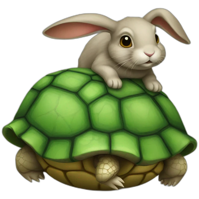 Bunny with a turtle shell emoji