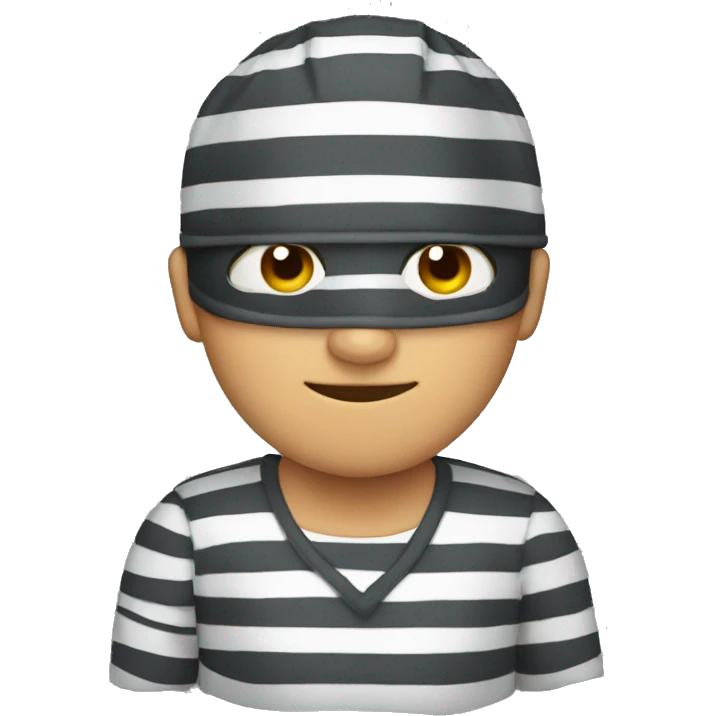 striped prisoner with eye mask emoji