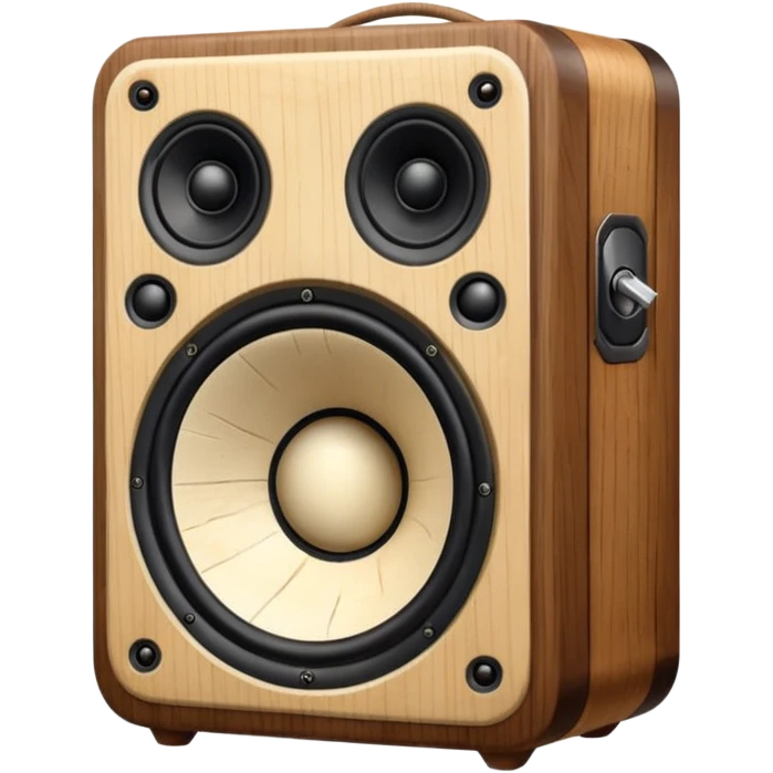 Old speaker with human teeth pouring out instead of sound. emoji