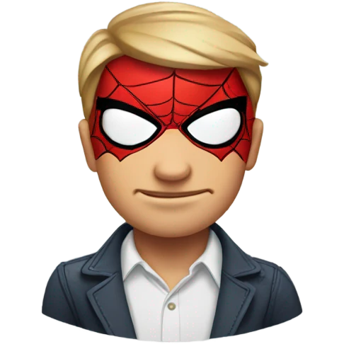 Spiderman with red eyes emoji
