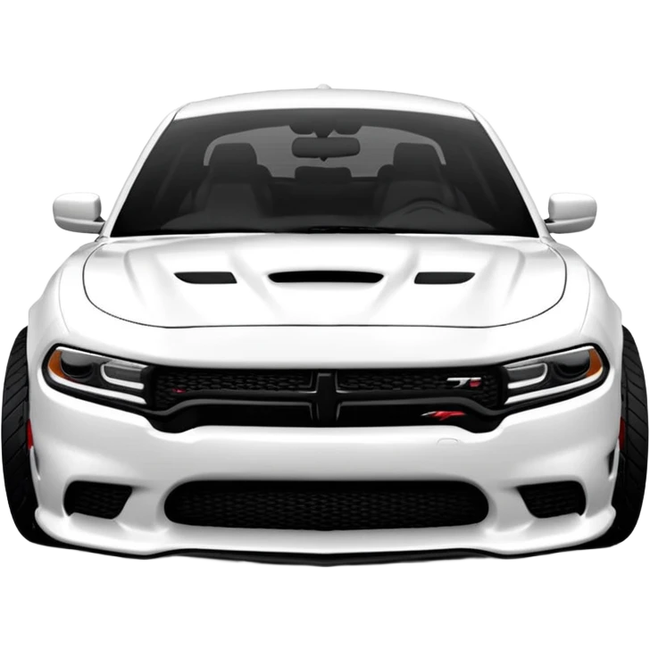 CHARGER DOSH HellCat SRT white and With low suspension body kit 4k, 8k and carbon: spoiler Wheels and hood  emoji