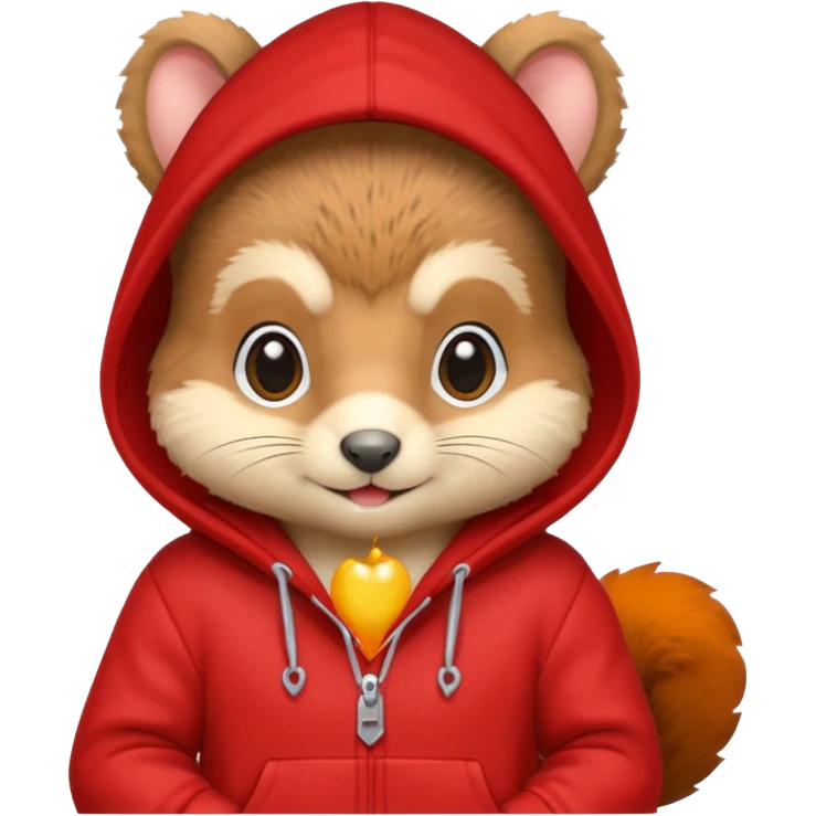 baby squirrel wear red hoodie emoji