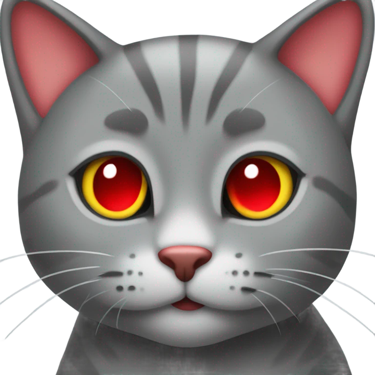 Grey cat holding heart emoji