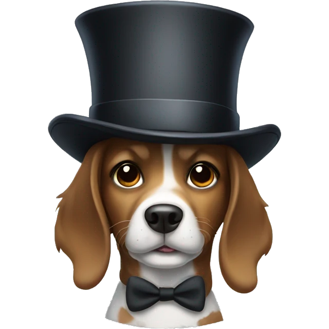 Top hat dog emoji