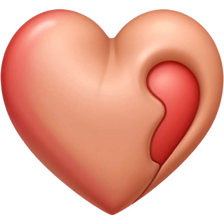 A nued colored heart with no vines  emoji