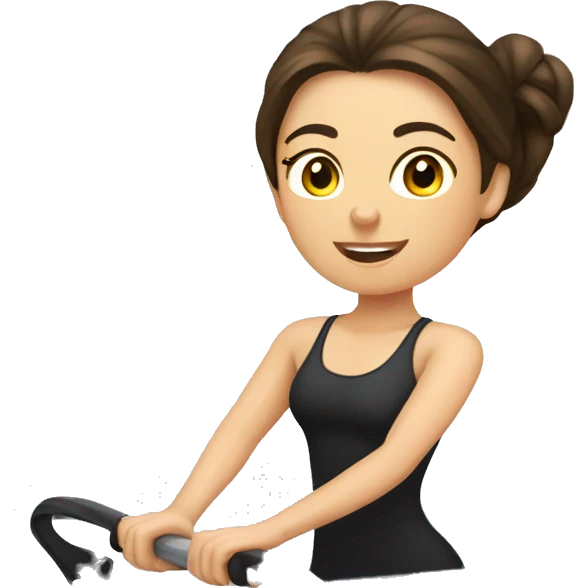 Brunette girl on Pilates reformer emoji
