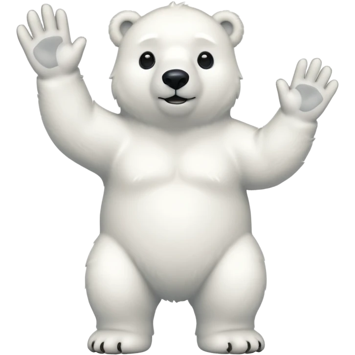 full body polar bear waving emoji