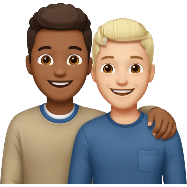 two happy male friends emoji