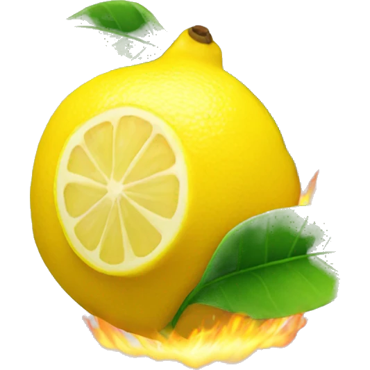 lemon with fire emoji