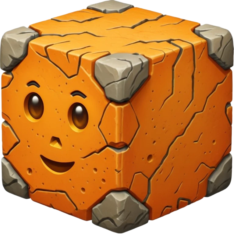 american-orange-intricate-stone-age-rocky-cube-shaped emoji
