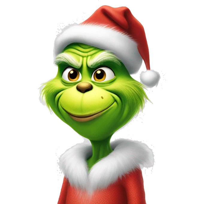The grinch in Santa costume emoji