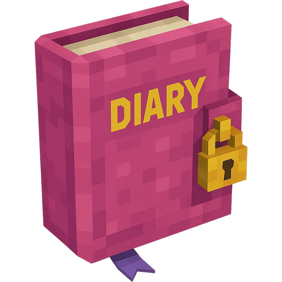 a pink diary, low poly 3d style emoji