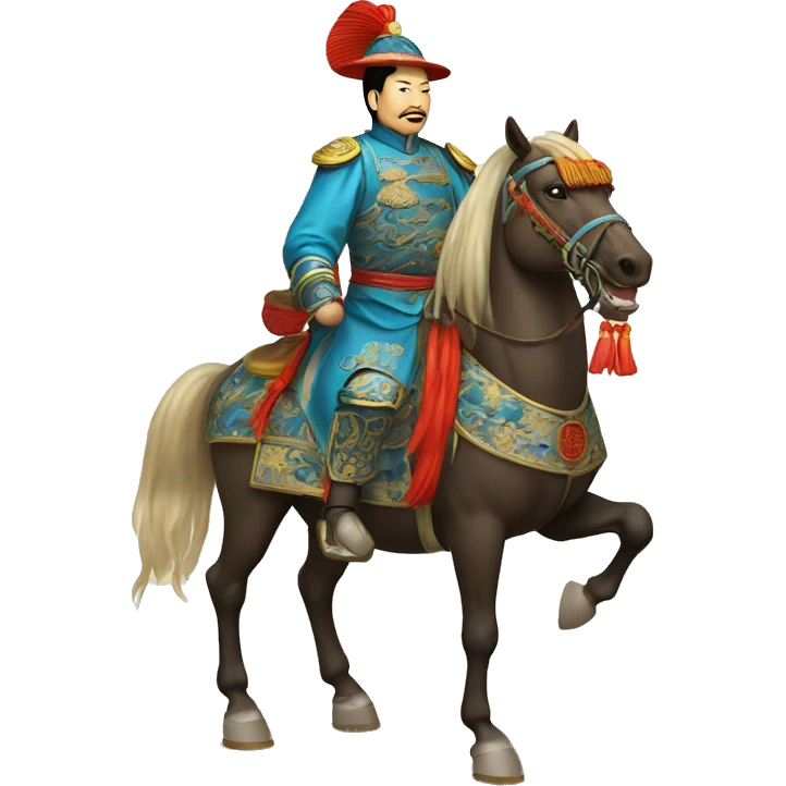 Chinese Qing dynasty general on horse emoji