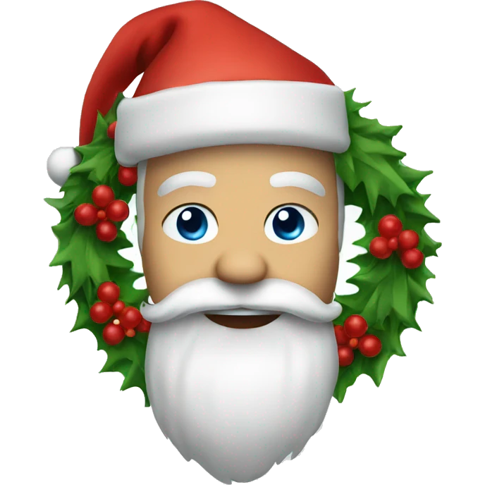 Santa with Christmas wreath  emoji