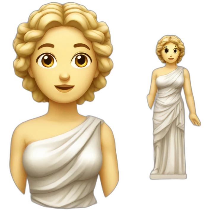 female greek statue cartoon style emoji