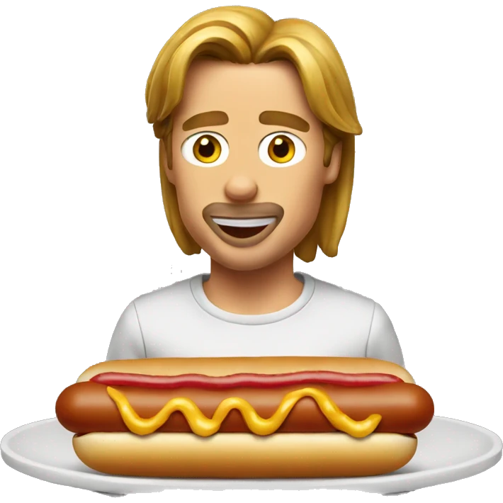 Brad pitt eat hotdog emoji