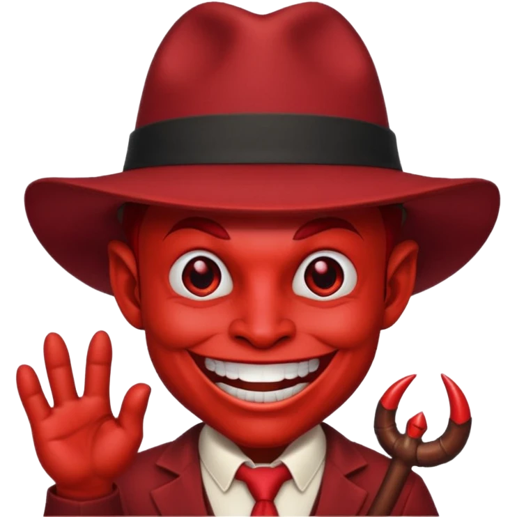 Devil with red fedora emoji