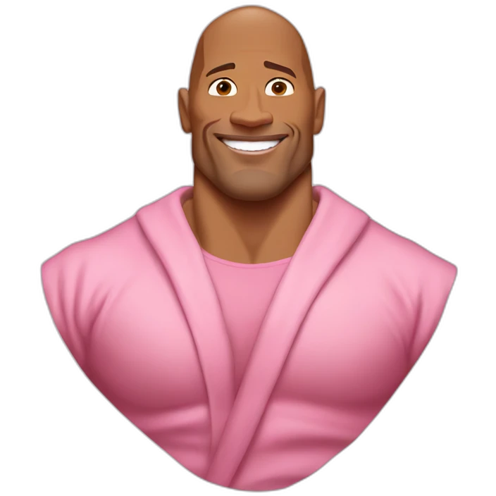 Dwayne Johnson en robe rose emoji