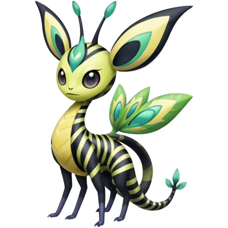 zig-zag-patterned tribal tropical hot spotted striped Meloetta-Celebi-Giratina-Noibat-Pokémon-Fakémon-fusion-hybrid-creature emoji