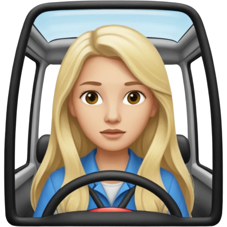 blonde long haired woman minibus driver emoji