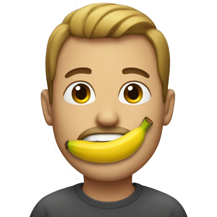 man with banana in mouth emoji