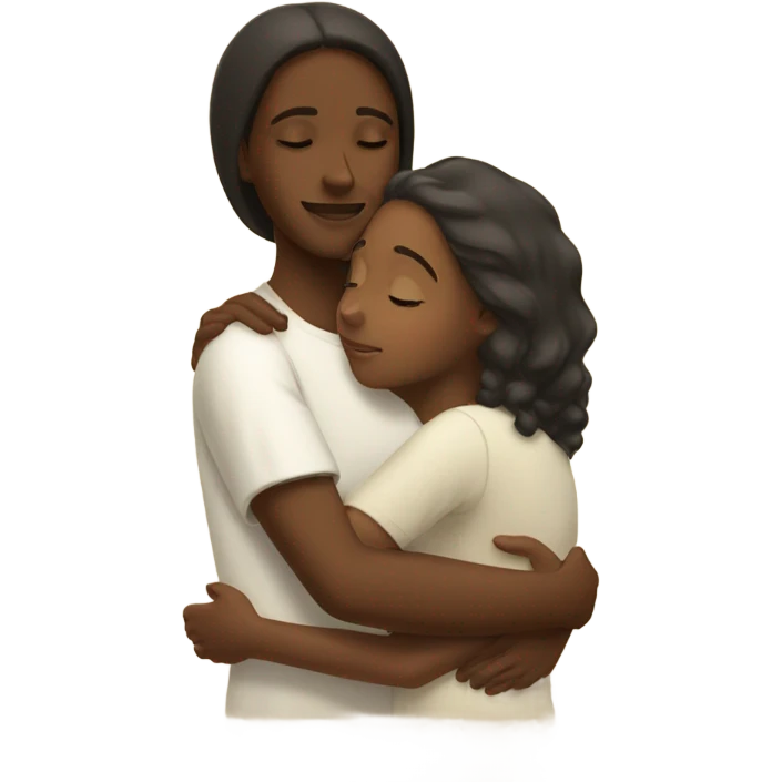 Black girl hugging Jesus emoji