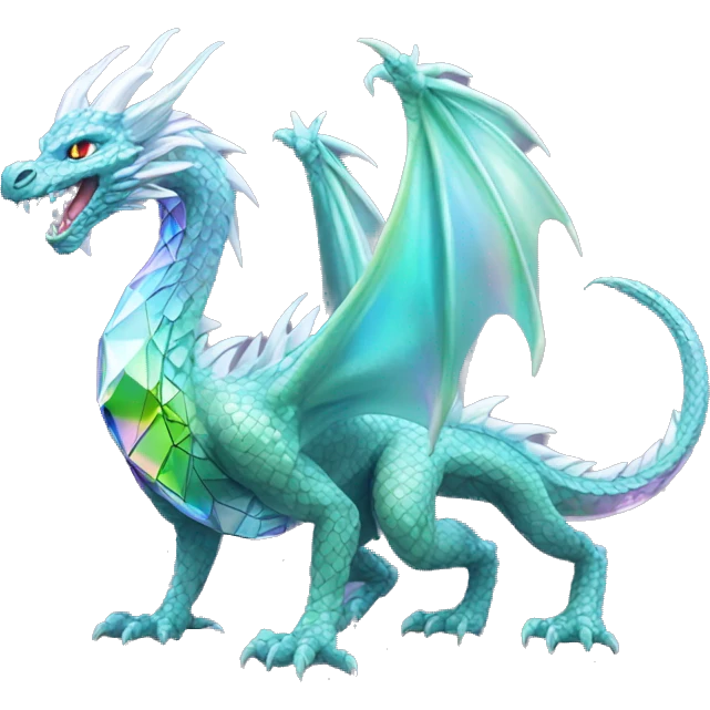 56-carat iridescent diamond crystal dragon full body emoji
