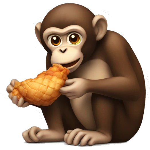 Monkey eating chicken emoji