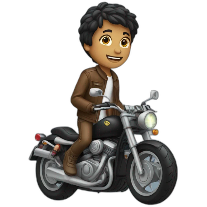 Boy and motorcycle  emoji