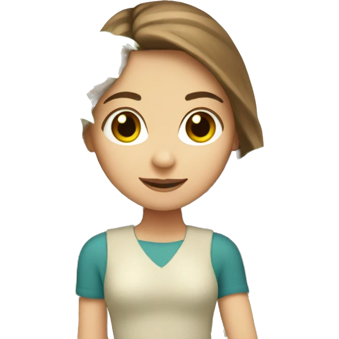 White girl with brown hair carrying a small palm tree emoji