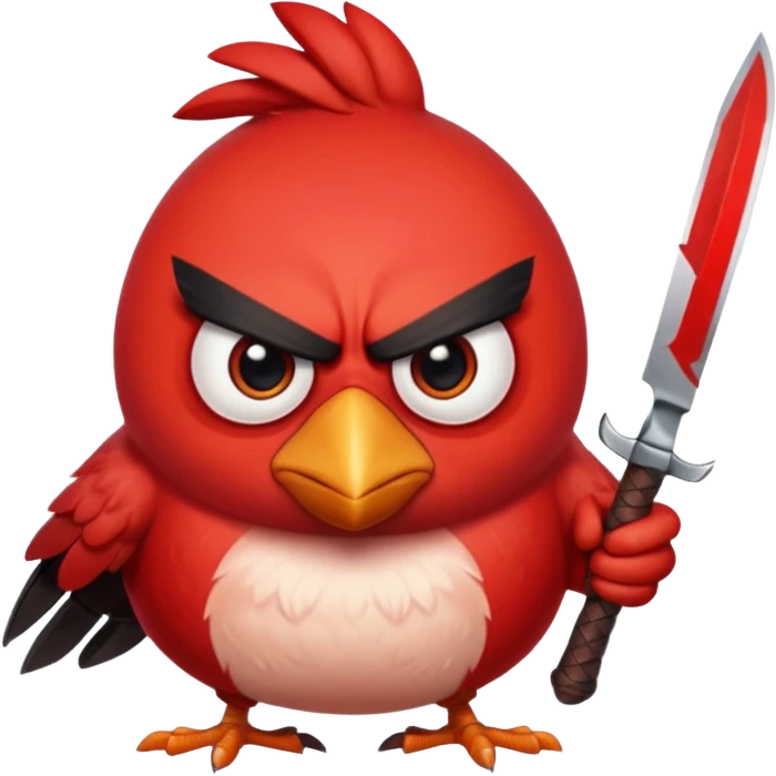 the killer angry bird red with knifes emoji