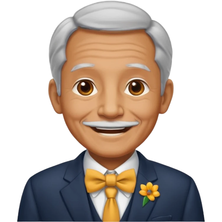 Very old man in suit with neckBow. emoji