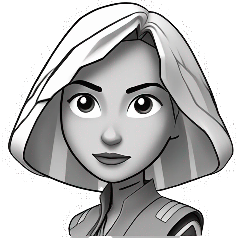 Wanda Maximoff Ahsoka line art #3498DB emoji