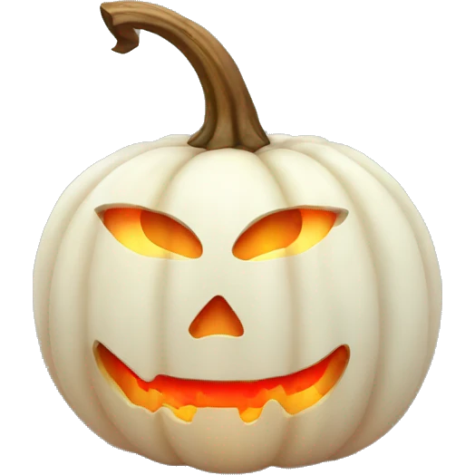 White pumpkin with red glow emoji