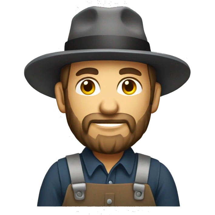 Amish man doing construction emoji