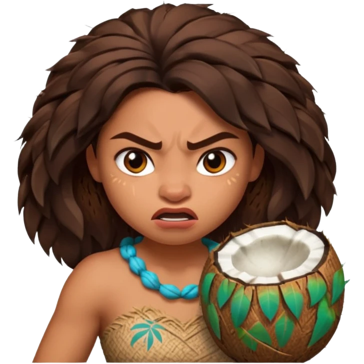Angry coconut Moana emoji