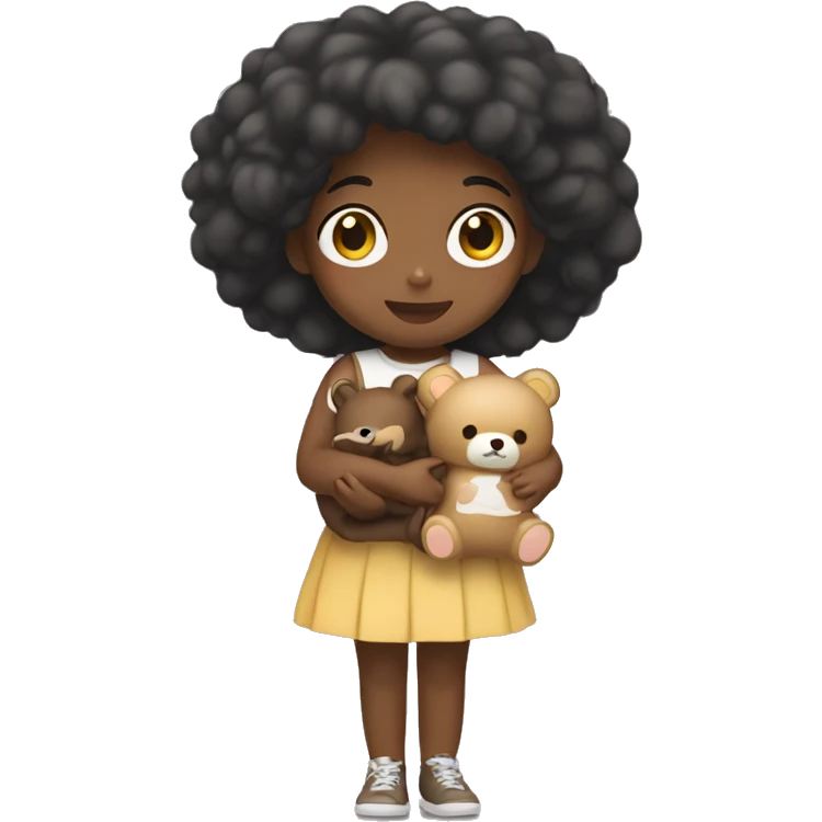 Black girl holding Rilakkuma  emoji