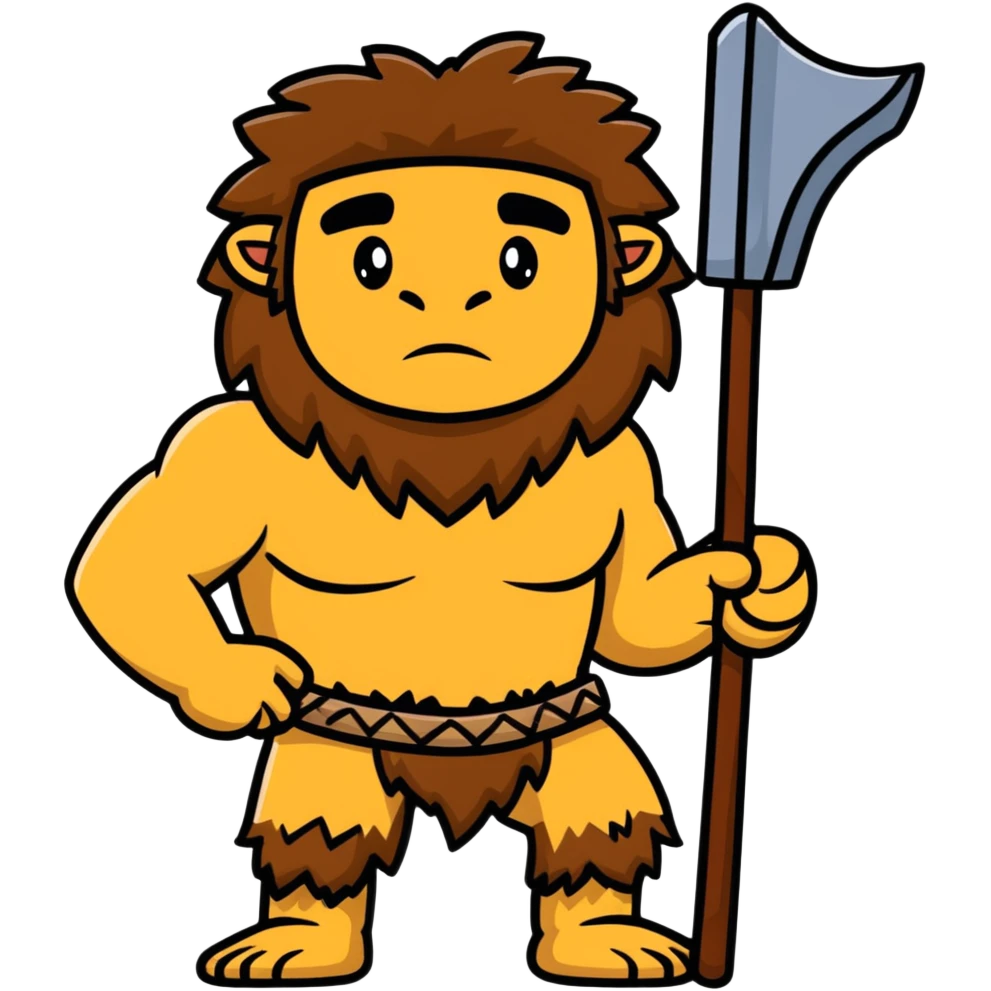 caveman with animal fur clothing and a club emoji