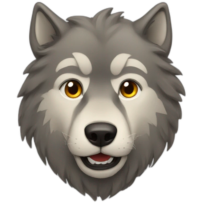 Bearded wolf emoji