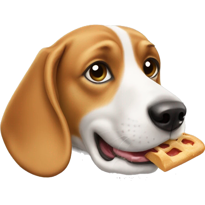 beagle eating food emoji