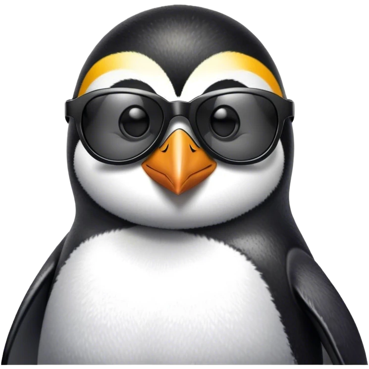 head of Penguin with sunglasses emoji