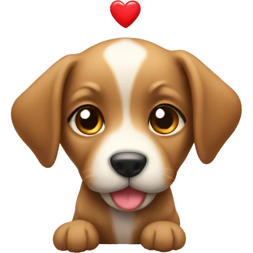 Puppy with heart emoji