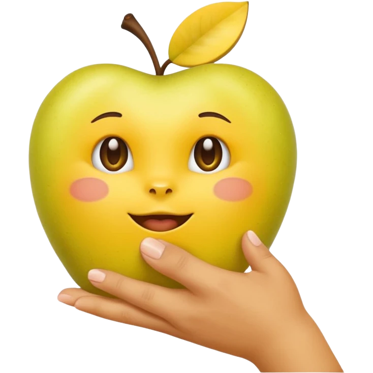  Yellow apple emoji hand with the middle and ring finger inside a yellow apple emoji pussy emoji