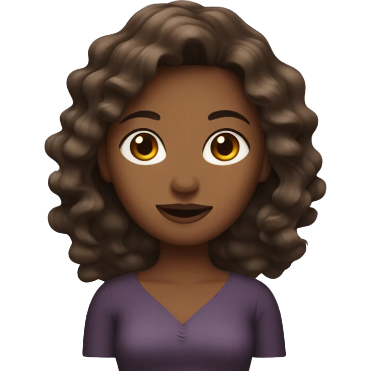 woman with waves and brown skin emoji