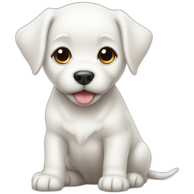 Cute white puppy emoji