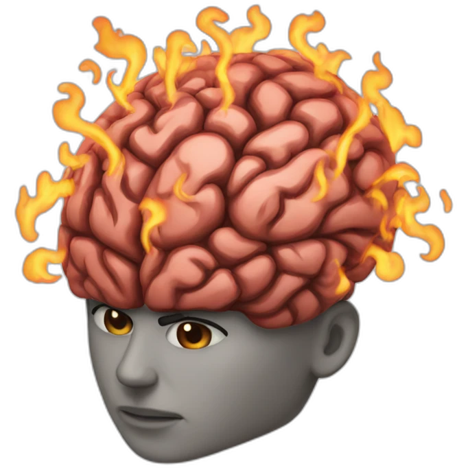 Fire brain emoji
