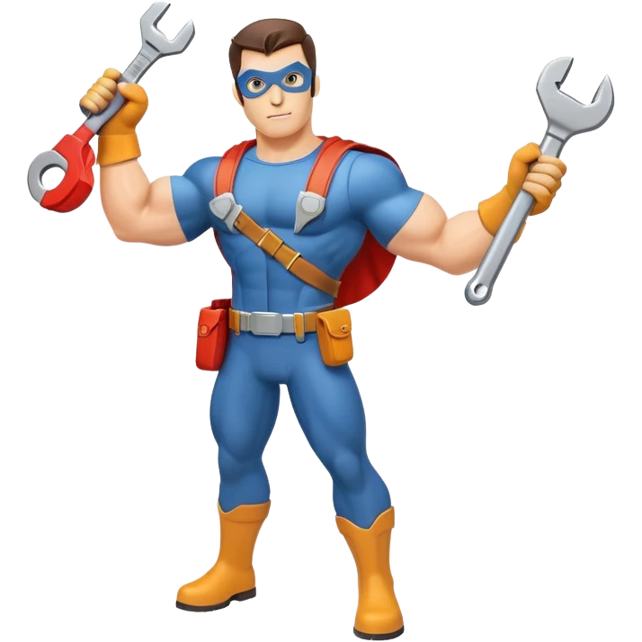 HVAC repairman superhero action figure emoji