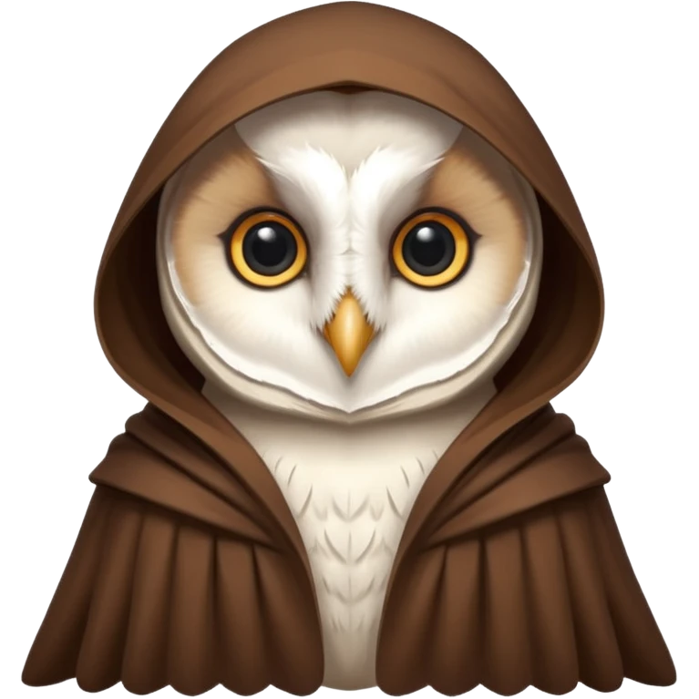 white barn owl in brown cloak emoji